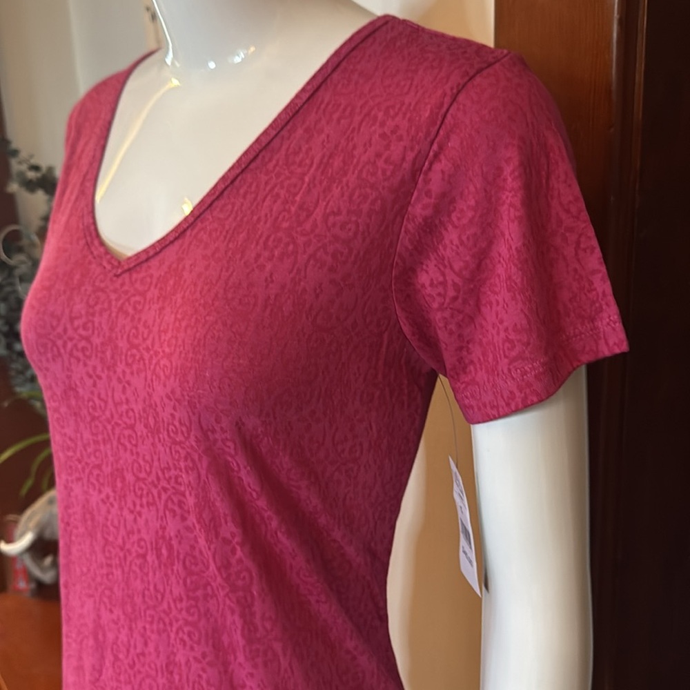 NWT Eddie Bauer size small sheer Women's V-Neck Top - Pink